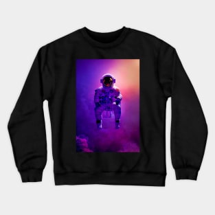 Astronaut sitting on a chair in space Crewneck Sweatshirt